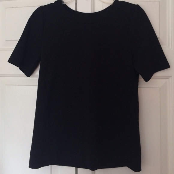 Ann Taylor LOFT black engraved design top