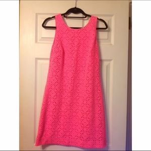 Lilly Pulitzer pink trellis lace shift dress
