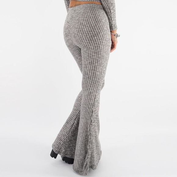 ribbed bell bottom pants