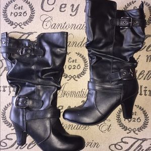 Black Buckle Boots