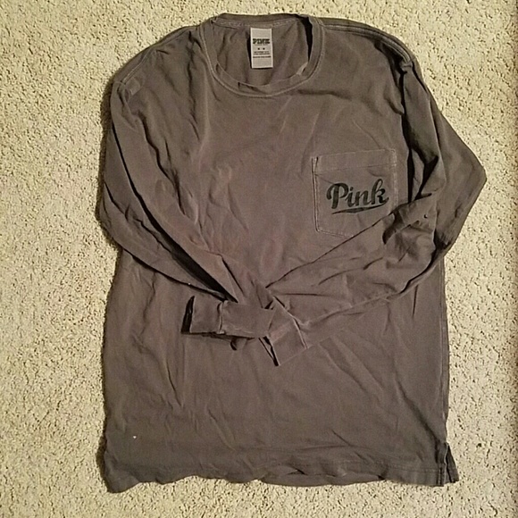 Army green PINK long sleeve boyfriend Tshirt