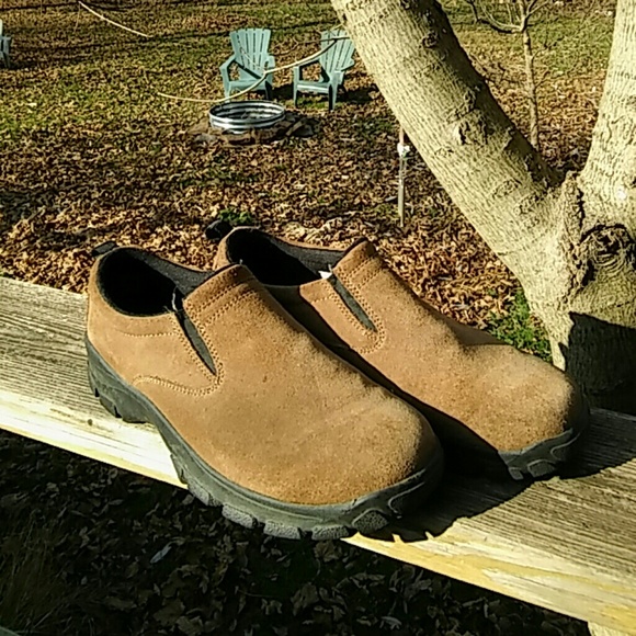 Landsend mens suede slip on shoes
