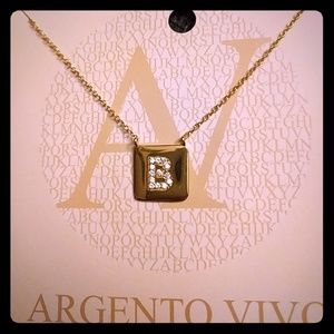 Argento vivo necklace initial B gold tone
