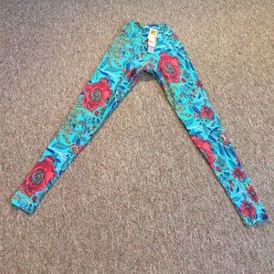 Liquido Blue Blossom Long Yoga Leggings P/S (S)