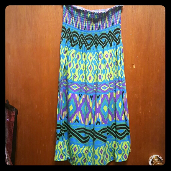 Planet Gold Strapless sun dress