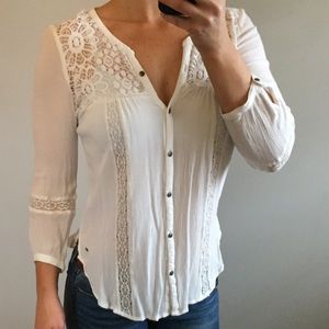 AE cream blouse