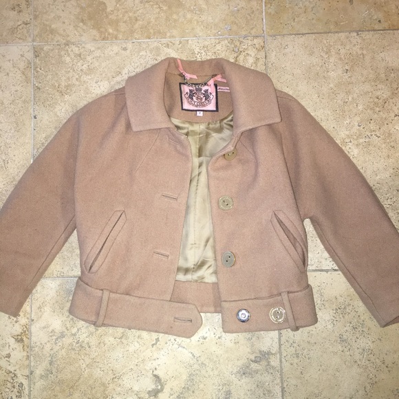 Juicy Couture Wool Tan Cropped Coat
