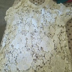 CREAM Netted Short Sleeve Top