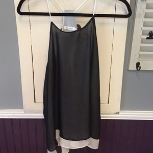 Black and white spaghetti strap tank top