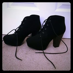 Black suede ankle boots