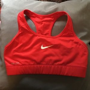 Red Nike pro sports bra