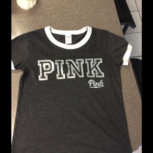 PINK bling tee med