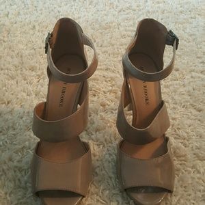 Tan strappy heel