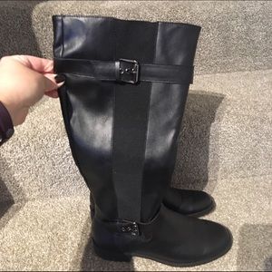 A2 by Aerosoles black wide calf riding boot