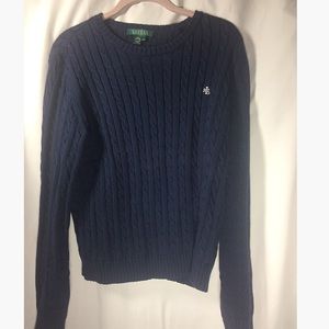 Lauren Ralph Lauren Navy Cable Knit Sweater