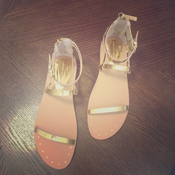 ZARA BRAND NEW GOLD sandals