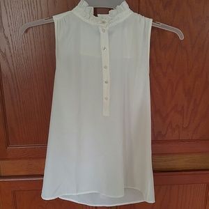 Ruffle Collar Sleeveless Blouse