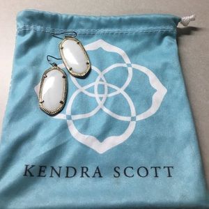 White and gold Kendra Scott earrings