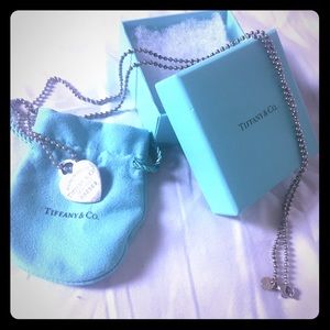 Authentic Tiffany Large Heart Pendant and Necklace