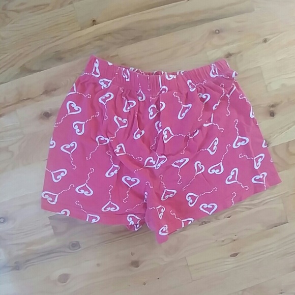 Pajama pink heart shorts