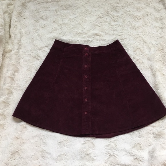 Brandy Melville Maroon Brya Corduroy Mini