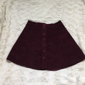 Brandy Melville Maroon Brya Corduroy Mini