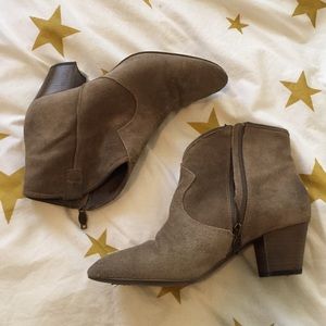 Ash Taupe Suede Booties