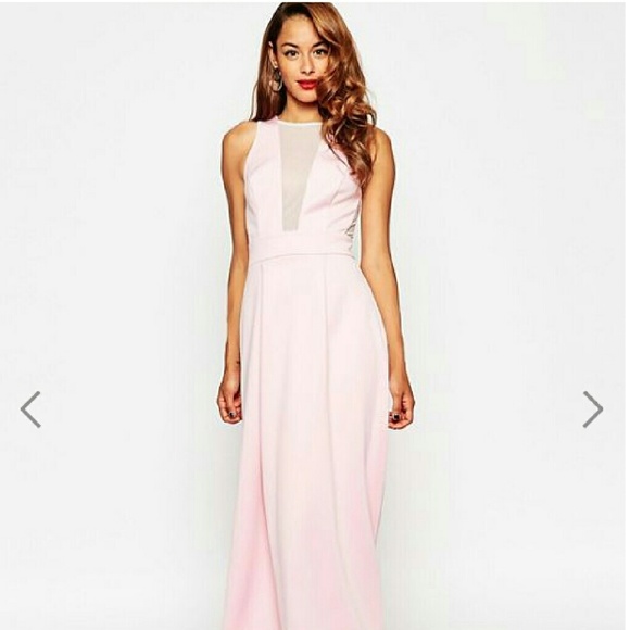 ASOS red carpet scuba & mesh maxi dress
