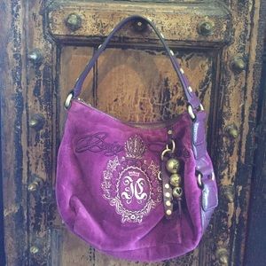 Juicy Couture purple velvet shoulder bag