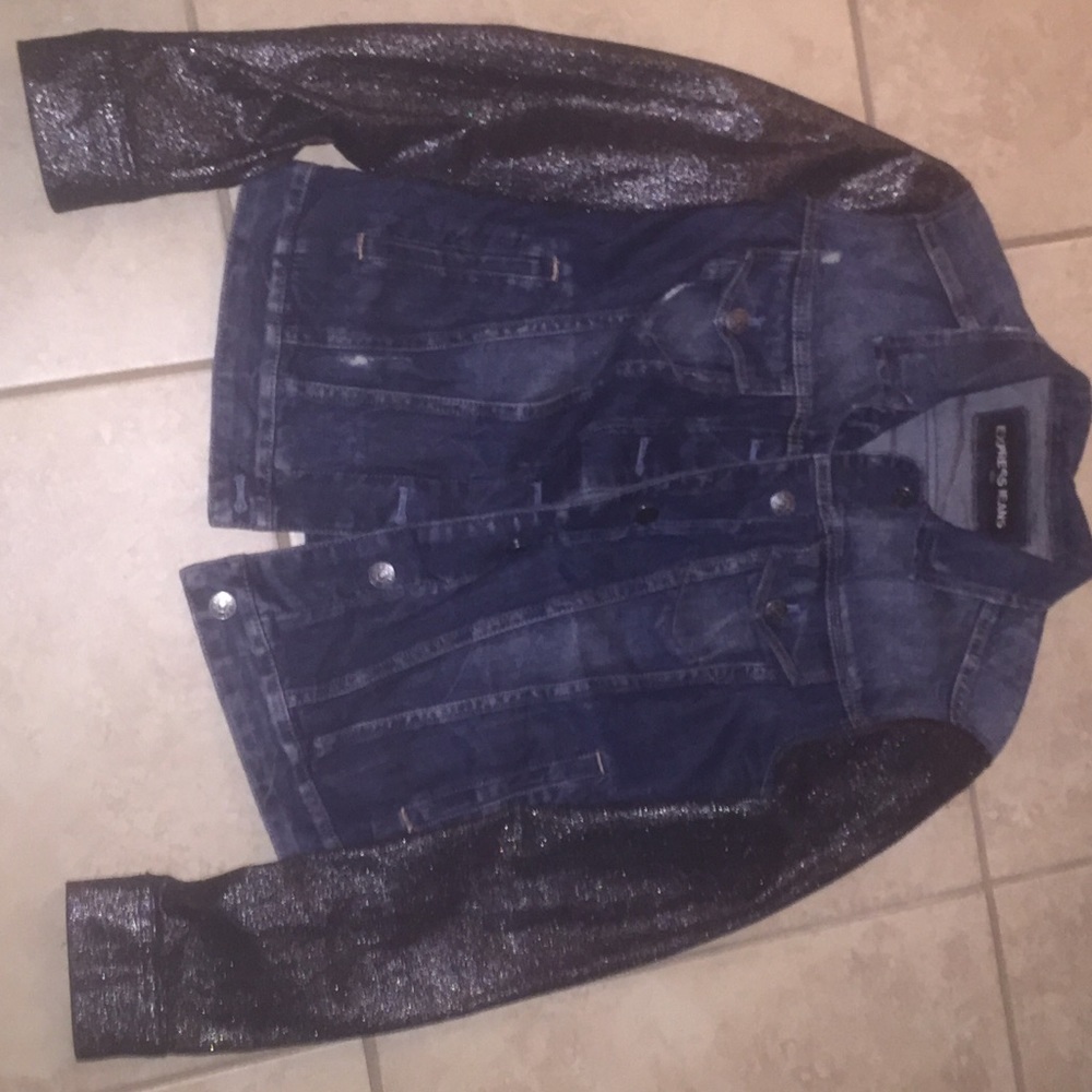 Express jean jacket with glam sleeves