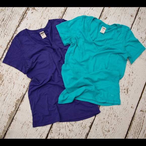 PINK Victoria's Secret V Neck Tees - Picture 1 of 4