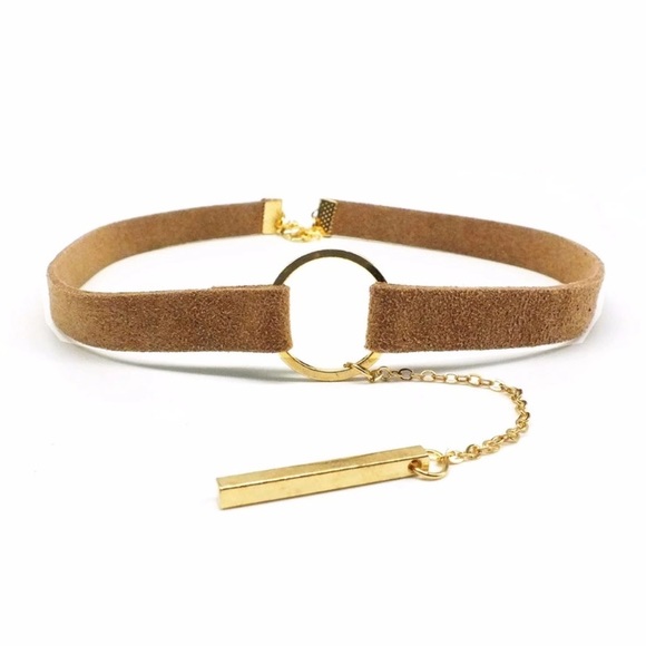 2/$10! Tan Circular Chain Vegan Choker - Picture 2 of 3