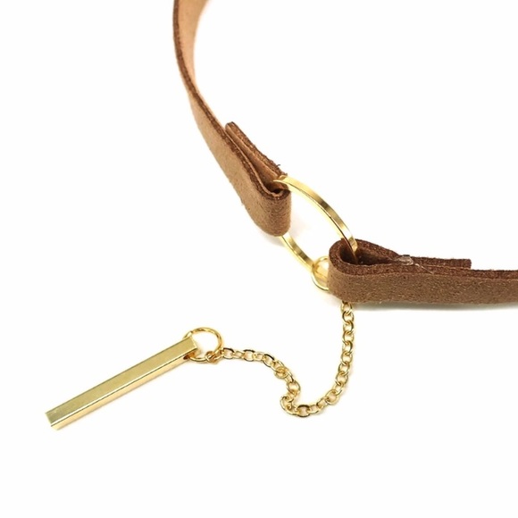 2/$10! Tan Circular Chain Vegan Choker - Picture 3 of 3