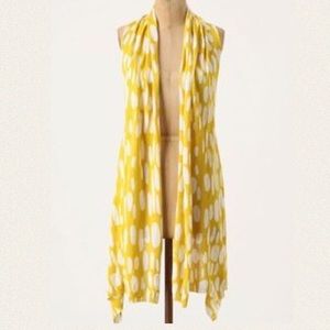 Anthropologie Adore yellow & white long vest