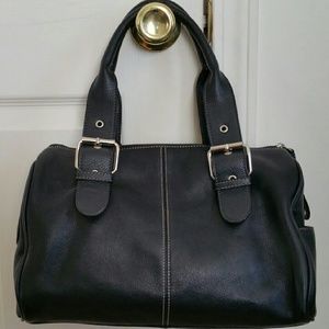 SOLD!!! Tignanello Black Genuine Leather Satchel