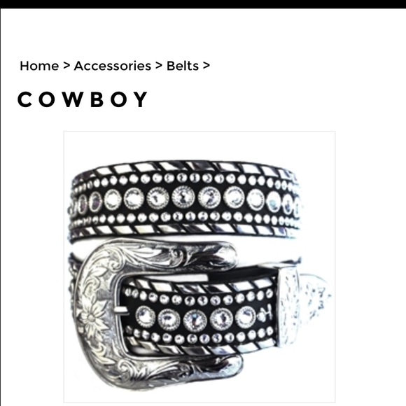 Kippys Leather and Crystal Cowboy Belt