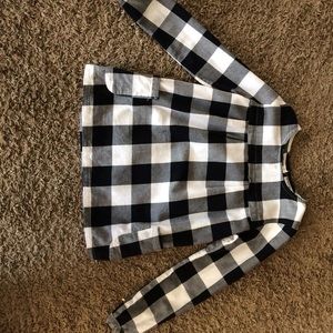 Black/white plaid shirt. Girls size 6x