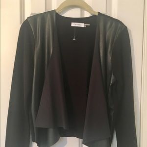 Black Calvin Klein pleather cardigan