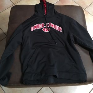 Men's Under Armour hoodie red & black size XL