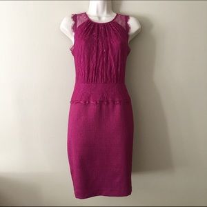 Adrianna Papell Magenta Lace Dress