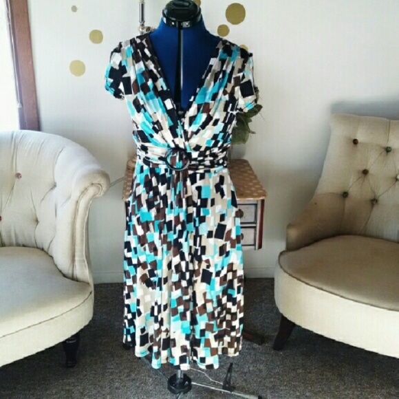 Jersey knit short sleeve dress