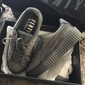 Fenty Puma by Rihanna Gray Velvet Creepers sz. 6.5