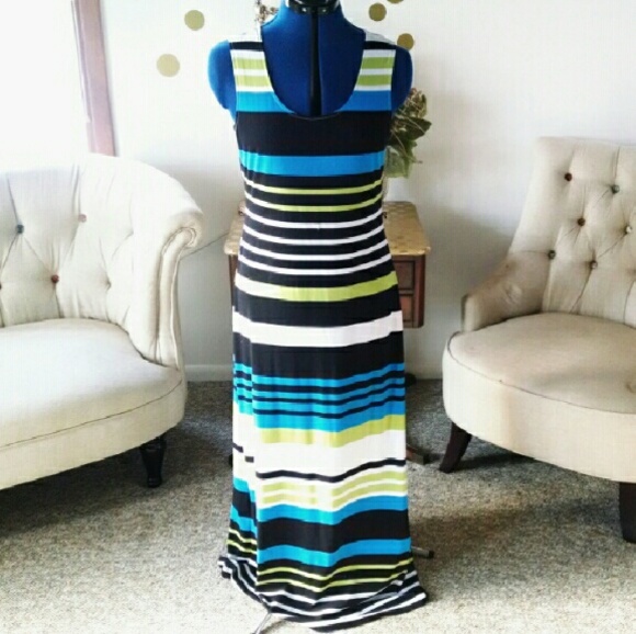 Striped jersey knit dress