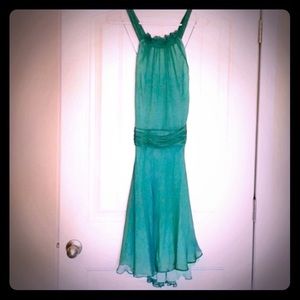 *NWT* Aidan Maddox 100% silk teal cocktail dress