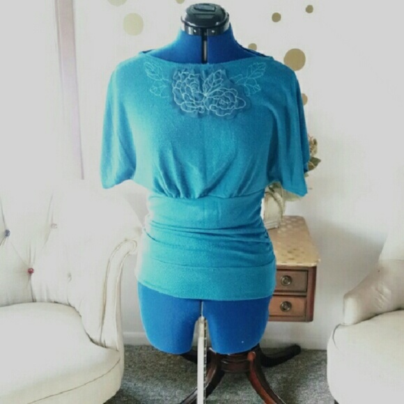 Teal Knit blouse