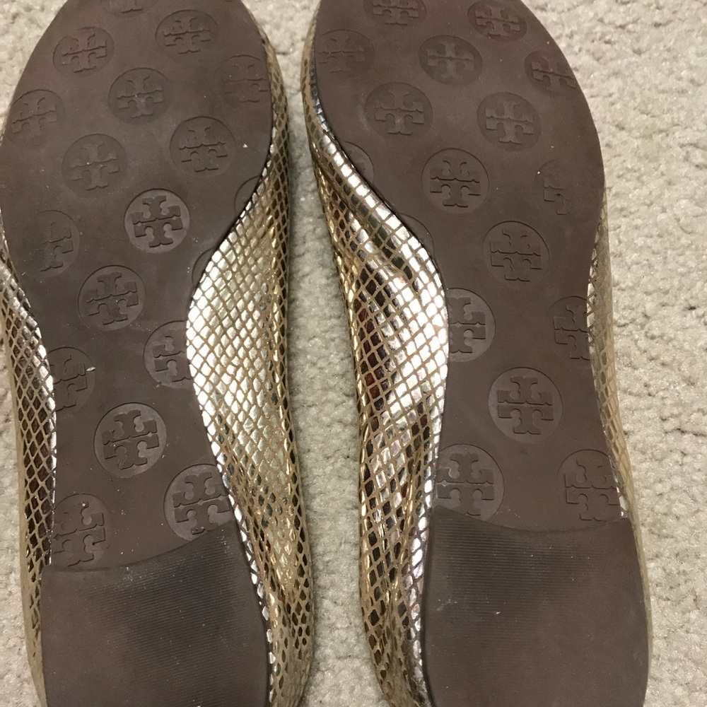 Tory Burch Gold Python Flats - Picture 3 of 4