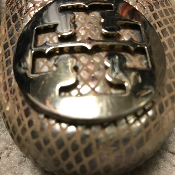 Tory Burch Gold Python Flats - Picture 4 of 4