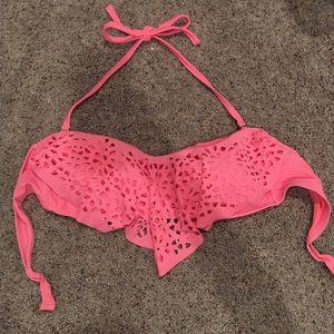 XL Xhilaration Bikini Top- pink lace fringe