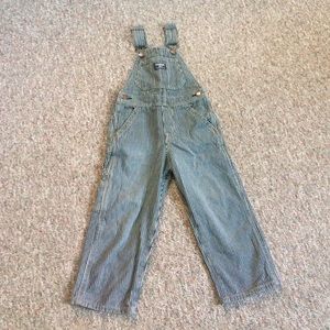EUC Osh Kosh Striped Train Engineer Overalls 4T