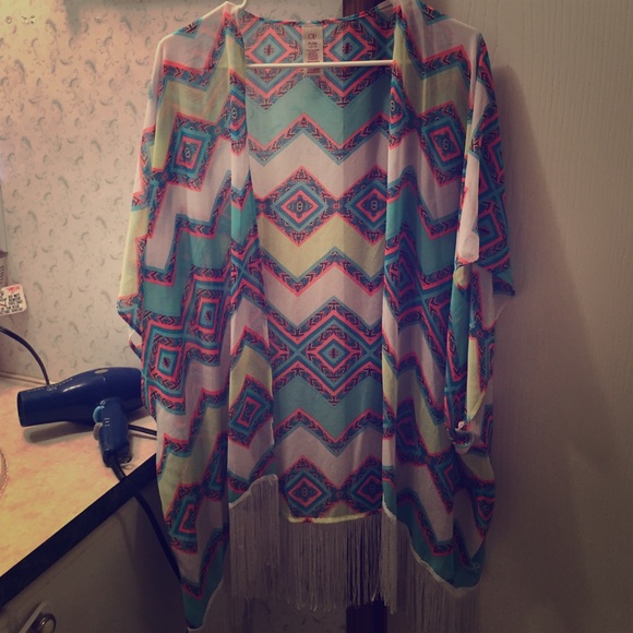 Bright colored kimono